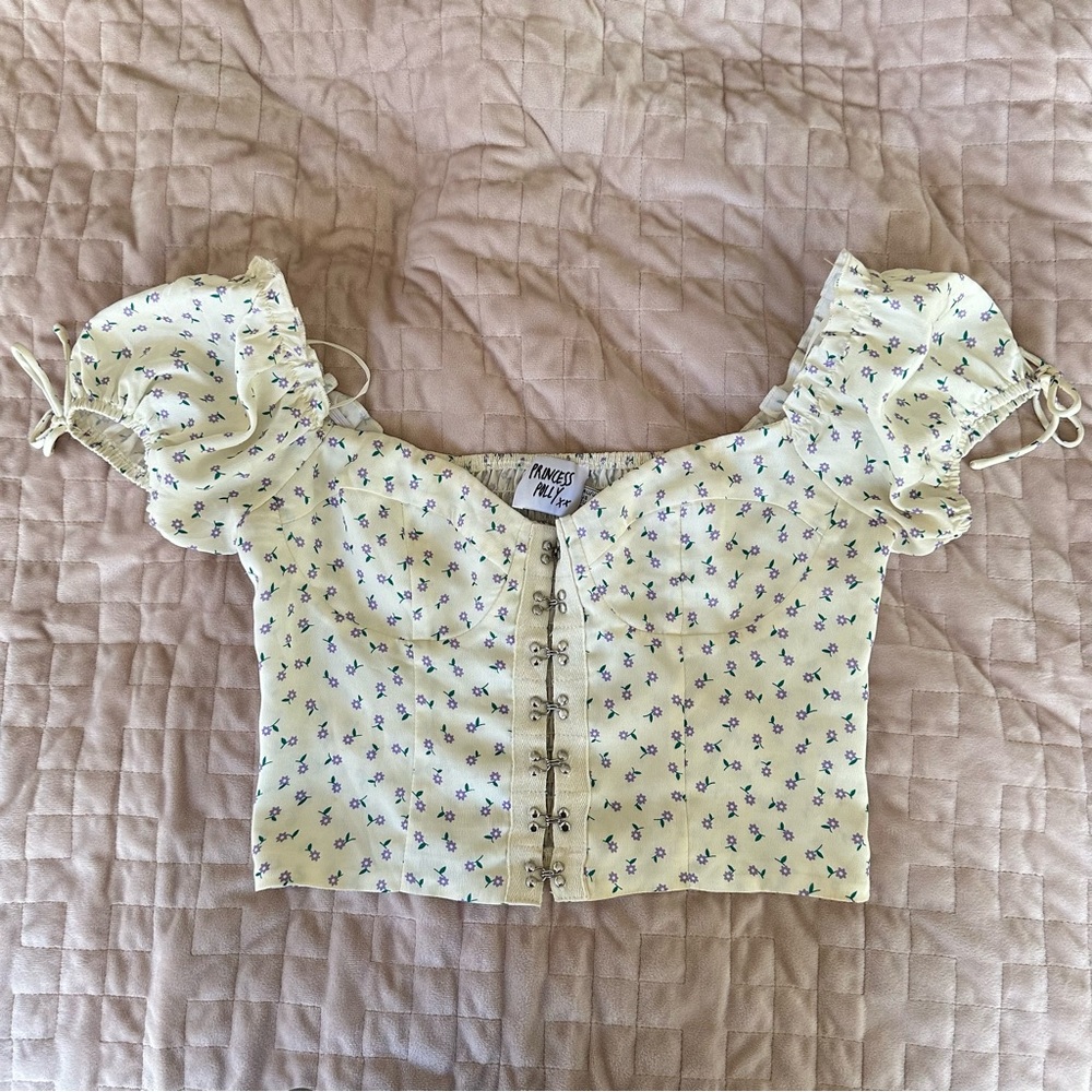 Princess Polly Allyson Corset Puff Top Floral 6